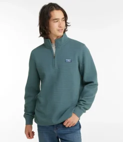 Outlet L.L.Bean "Men's Lakewashed Double-Knit Quarter-Zip Pullover"