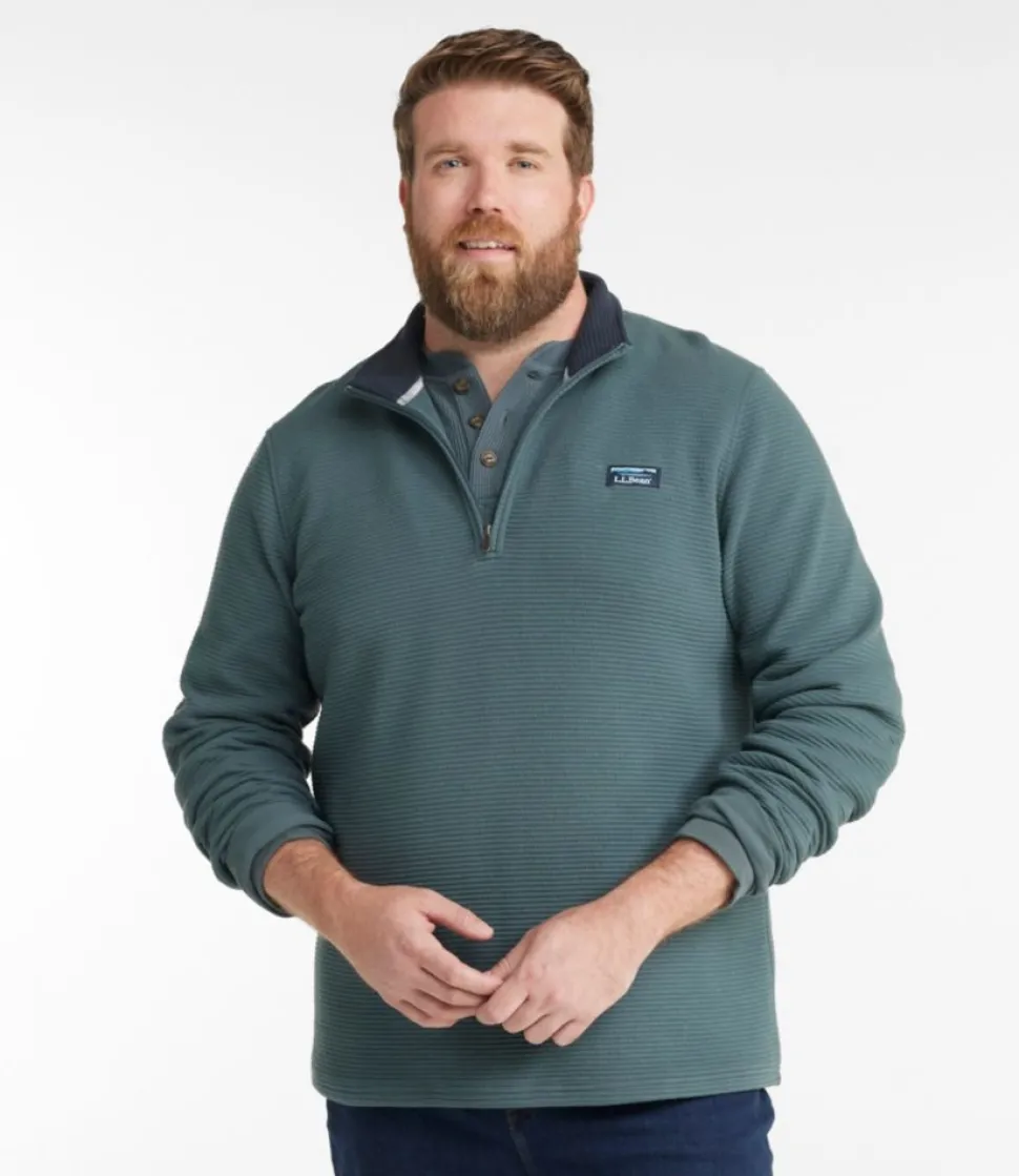 Outlet L.L.Bean "Men's Lakewashed Double-Knit Quarter-Zip Pullover"