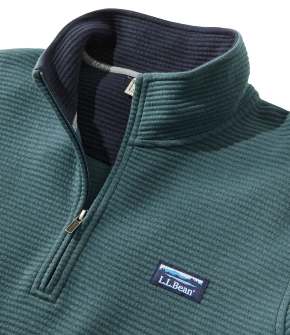 Outlet L.L.Bean "Men's Lakewashed Double-Knit Quarter-Zip Pullover"