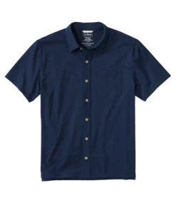 Best Sale L.L.Bean "Men's Lakewashed Performance Shirts, Button-Front Shirt, Short-Sleeve"