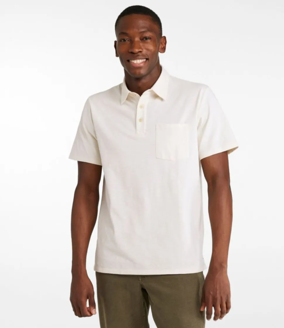 Best Sale L.L.Bean "Men's Lakewashed Performance Polo, Short-Sleeve" ChalkBlue