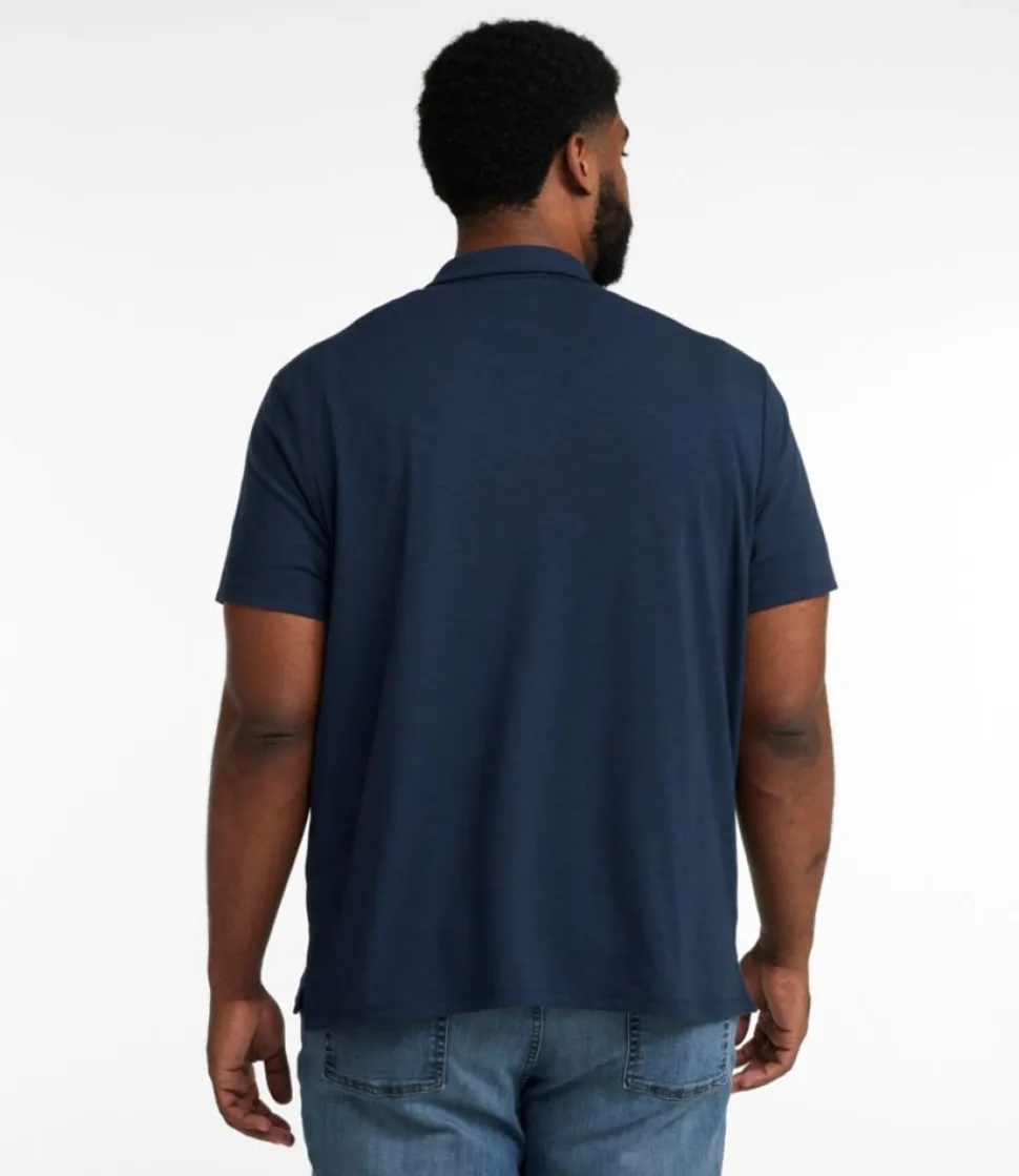 Best Sale L.L.Bean "Men's Lakewashed Performance Polo, Short-Sleeve" ChalkBlue