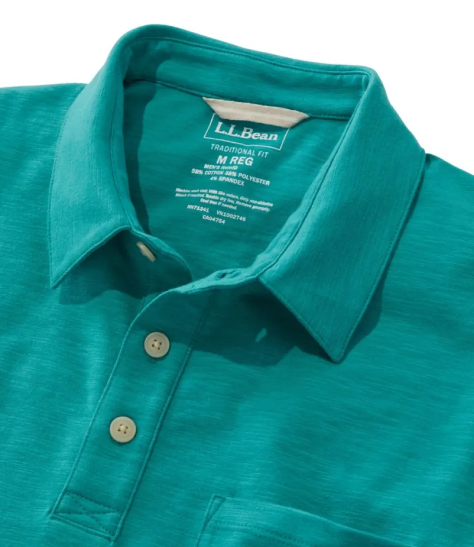 Best Sale L.L.Bean "Men's Lakewashed Performance Polo, Short-Sleeve" ChalkBlue