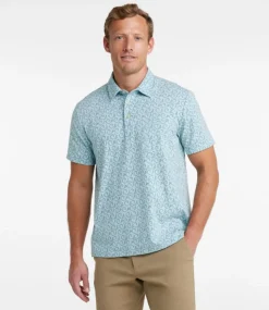 New L.L.Bean "Men's Lakewashed Performance Polo, Short-Sleeve, Print"