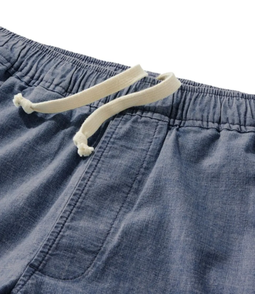 Cheap L.L.Bean "Men's Lakewashed® Stretch Shorts, Pull-On, Chambray, 8"" DarkChambray