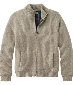 Clearance L.L.Bean "Men's Classic Ragg Wool Sweater, Full-Zip Flannel-Lined"