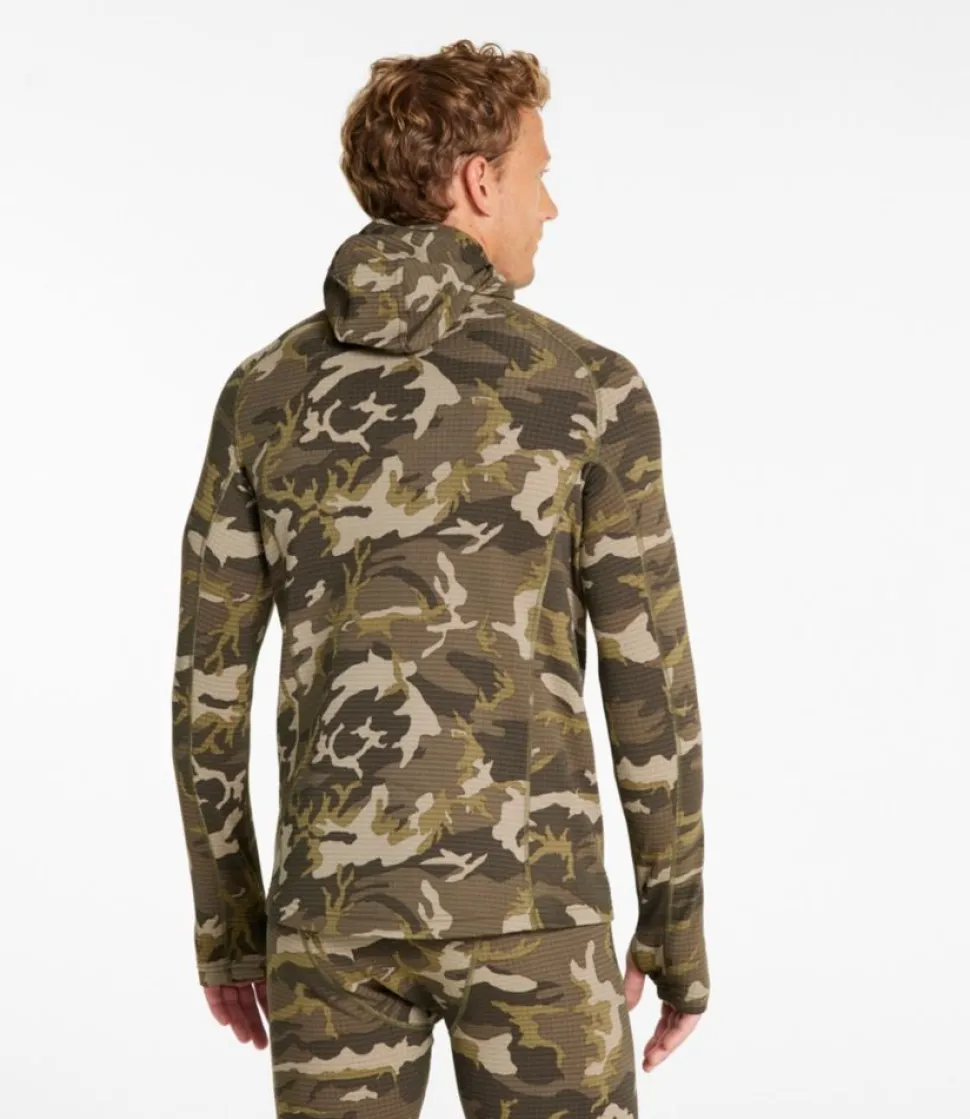 New L.L.Bean "Men's Heavyweight Base Layer Hoodie, Print" KelpGreenCamo