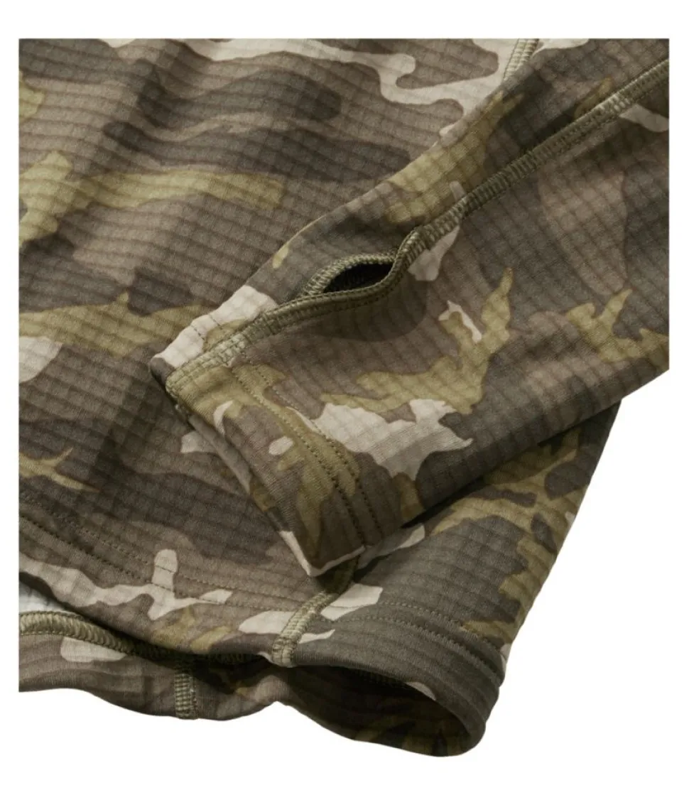 New L.L.Bean "Men's Heavyweight Base Layer Hoodie, Print" KelpGreenCamo
