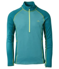 Outlet L.L.Bean "Men's Midweight Base Layer, 1/4 Zip Color Block" MallardTeal