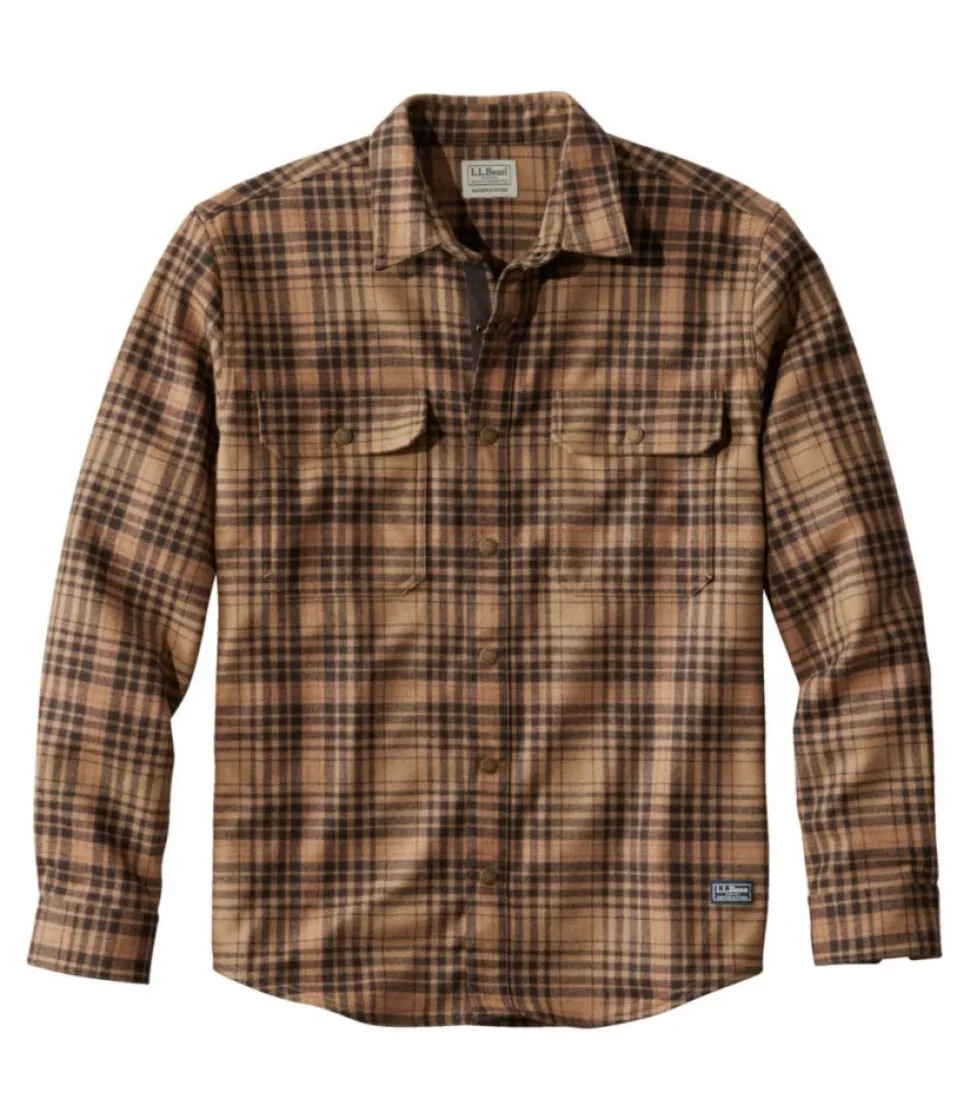 Flash Sale L.L.Bean "Men's Maine Guide Lightweight Merino Wool Field Shirt, Plaid"