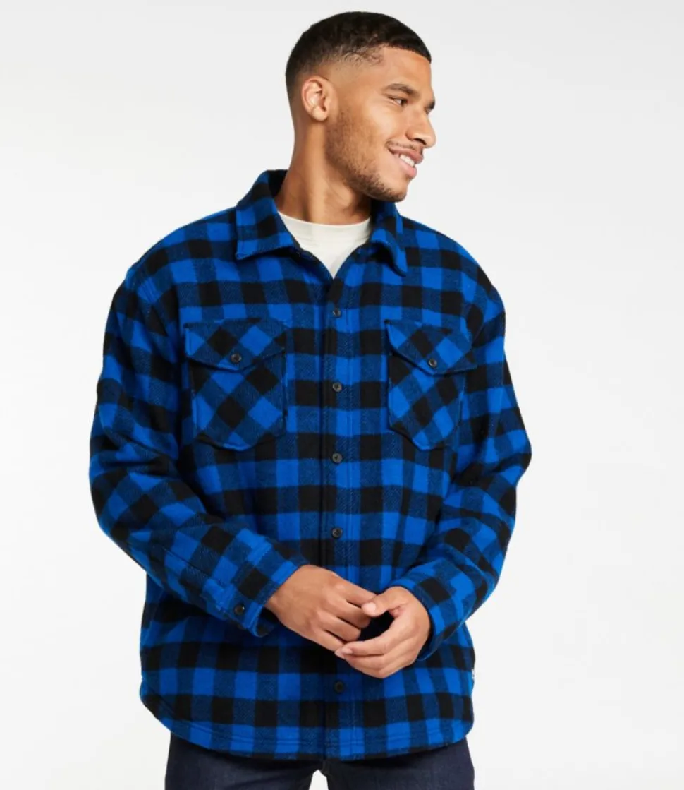 Fashion L.L.Bean "Men's Maine Guide Sherpa Lined Wool Shirt"