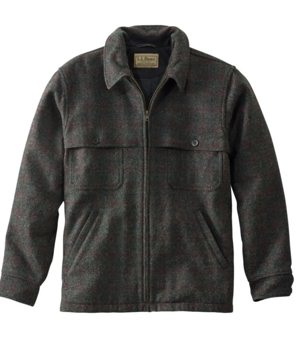Sale L.L.Bean "Men's Maine Guide Zip-Front Jac-Shirt with PrimaLoft, Plaid"