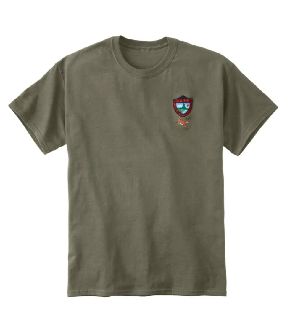 Shop L.L.Bean "Men's Maine Inland Fisheries and Wildlife Tee, White-Tailed Deer" MilitaryGreen