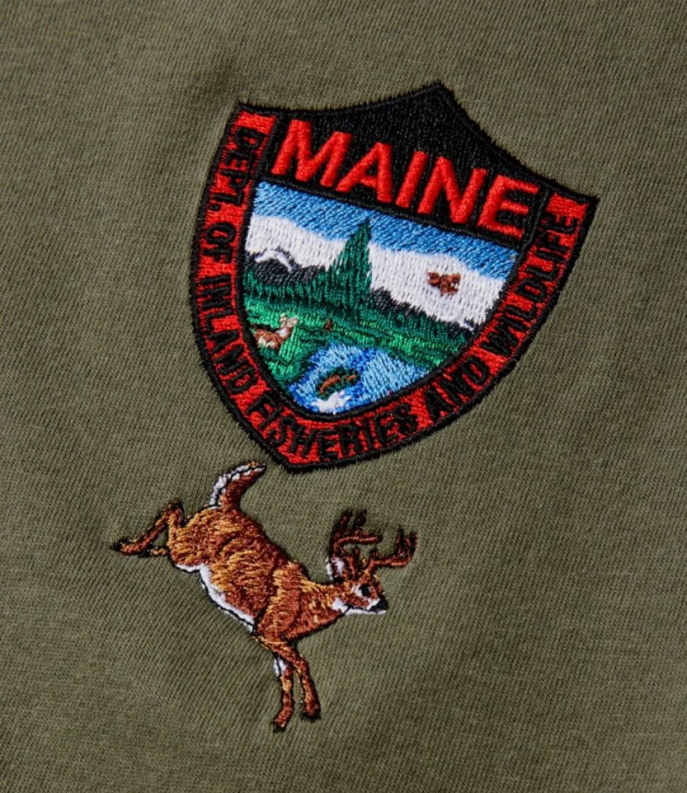 Shop L.L.Bean "Men's Maine Inland Fisheries and Wildlife Tee, White-Tailed Deer" MilitaryGreen