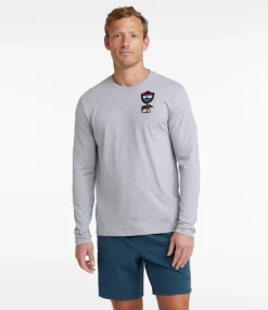 Hot L.L.Bean "Men's MIF&W Tee, Long-Sleeve Moose" LightHeatherGrey