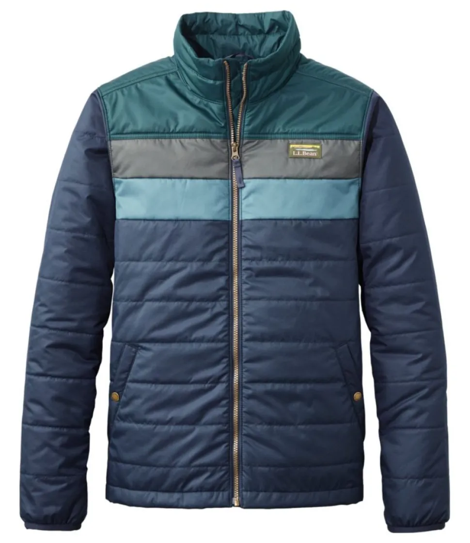 Hot L.L.Bean "Men's Mountain Classic Puffer Jacket, Colorblock" DarkMushroom/Sandstone