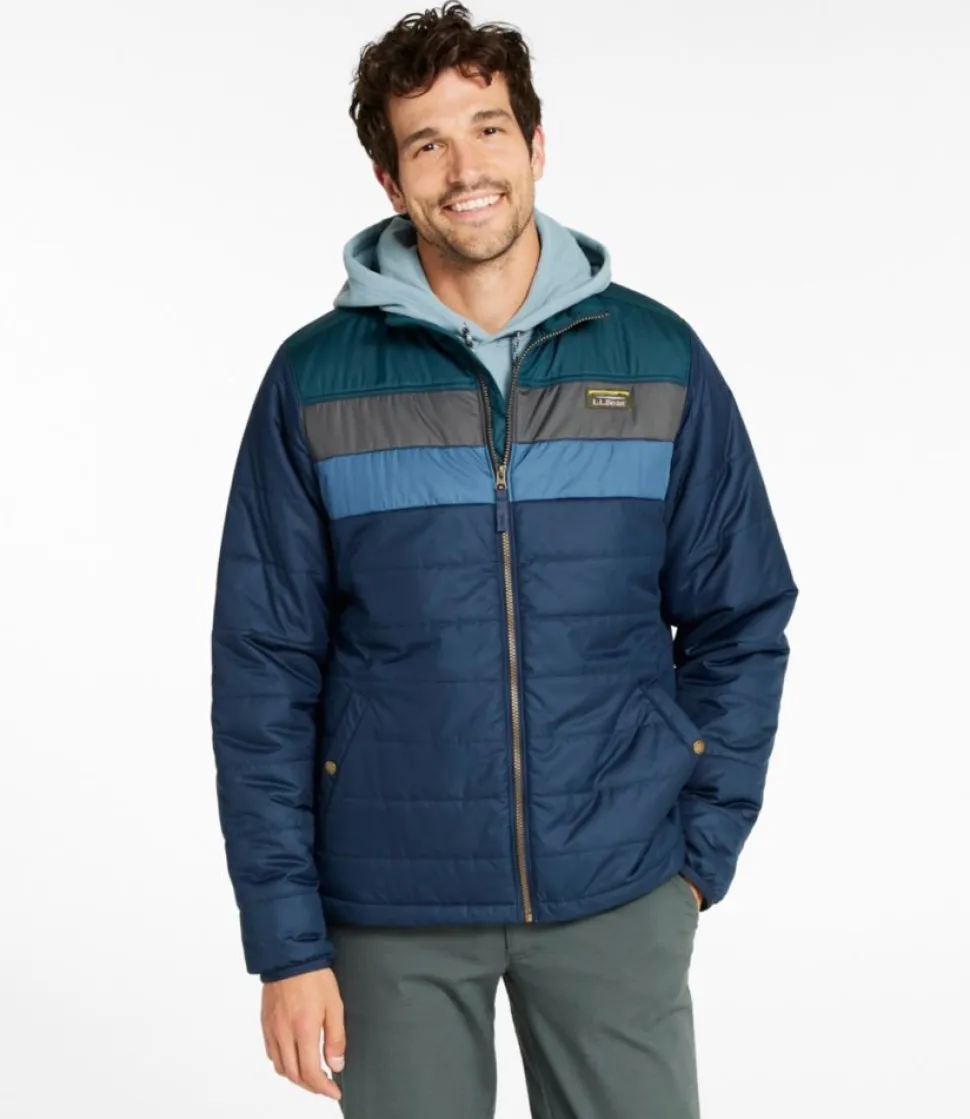 Hot L.L.Bean "Men's Mountain Classic Puffer Jacket, Colorblock" DarkMushroom/Sandstone