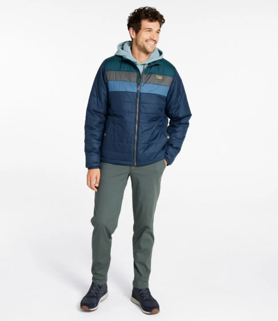 Hot L.L.Bean "Men's Mountain Classic Puffer Jacket, Colorblock" DarkMushroom/Sandstone