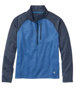 Sale L.L.Bean "Men's Mountain Fleece Half-Zip, Colorblock" CarbonNavy/MarineBlue