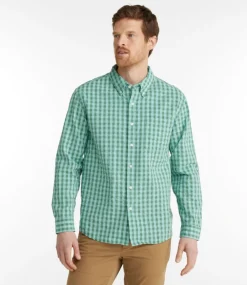 Clearance L.L.Bean "Men's Organic Cotton Seersucker Shirt, Long-Sleeve, Traditional Fit, Plaid"