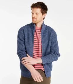 Clearance L.L.Bean "Men's Organic Cotton Waffle Sweater, Full Zip"