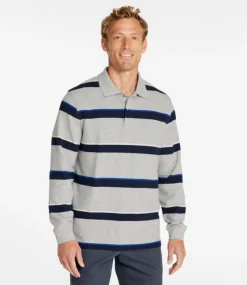 Flash Sale L.L.Bean "Men's Premium Double L® Polo, Long-Sleeve Without Pocket, Stripe" DeepGreen