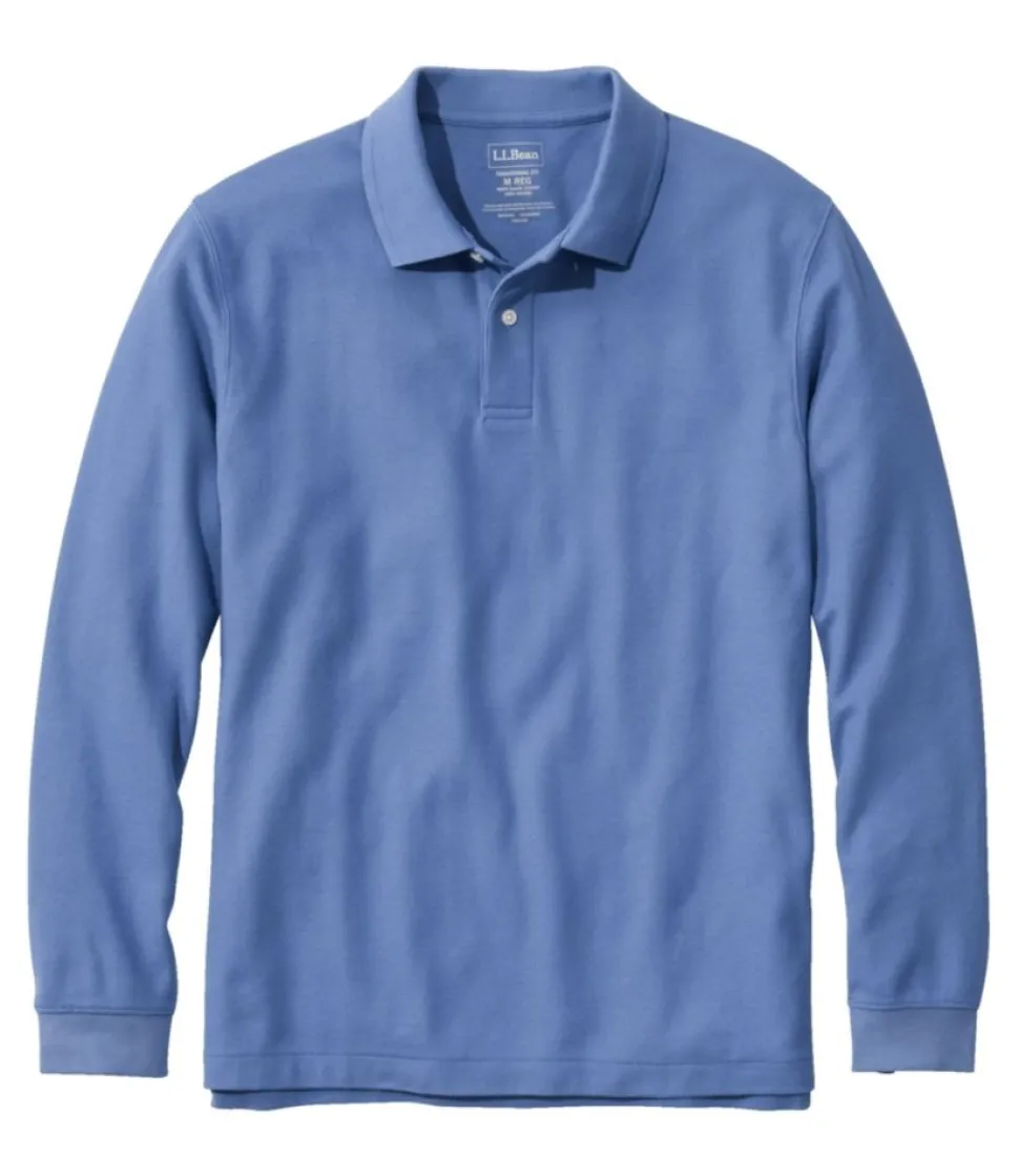 Cheap L.L.Bean "Men's Premium Double L® Polo, Long-Sleeve Without Pocket"