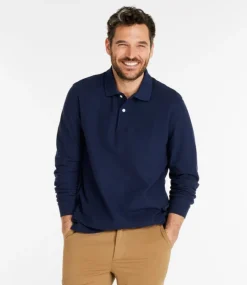 Cheap L.L.Bean "Men's Premium Double L® Polo, Long-Sleeve Without Pocket"