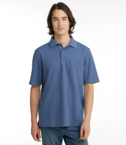 Best L.L.Bean "Men's Premium Double L® Polo, Hemmed Short-Sleeve with Pocket"