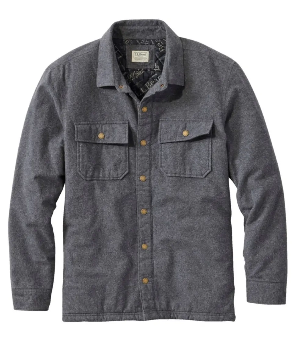 Discount L.L.Bean "Men's PrimaLoft Lined Chamois Shirt Jac, Traditional Untucked Fit"