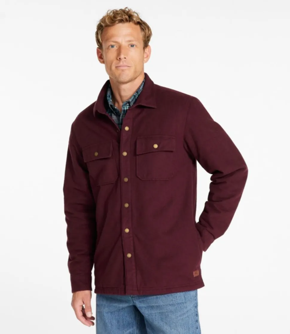 Discount L.L.Bean "Men's PrimaLoft Lined Chamois Shirt Jac, Traditional Untucked Fit"