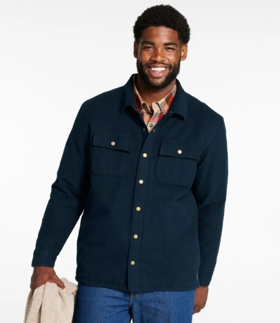Discount L.L.Bean "Men's PrimaLoft Lined Chamois Shirt Jac, Traditional Untucked Fit"