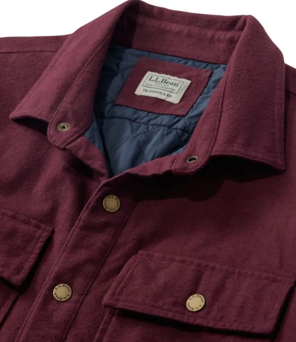 Discount L.L.Bean "Men's PrimaLoft Lined Chamois Shirt Jac, Traditional Untucked Fit"