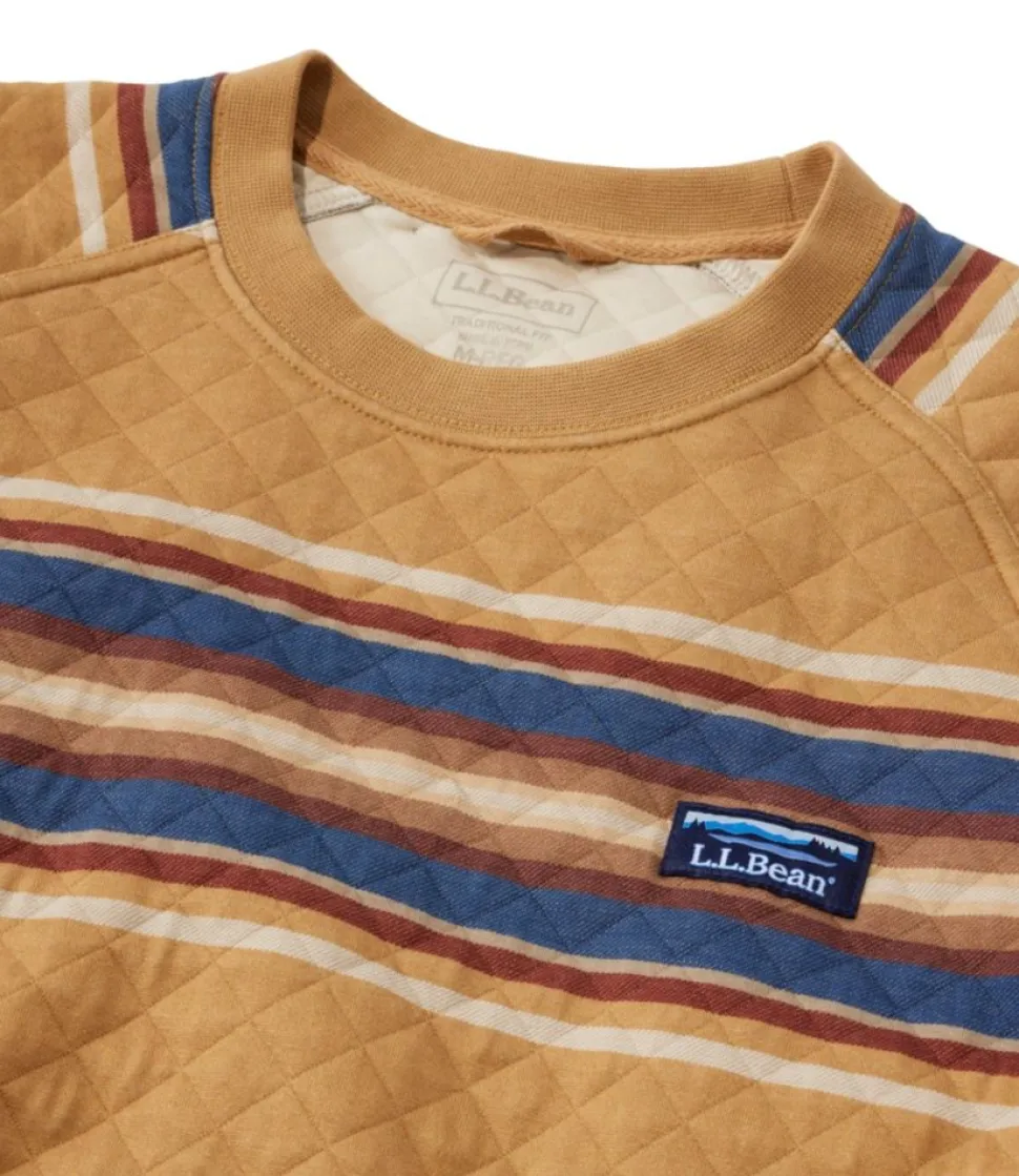 Flash Sale L.L.Bean "Men's Quilted Sweatshirt, Crewneck, Stripe" BarleyMulti