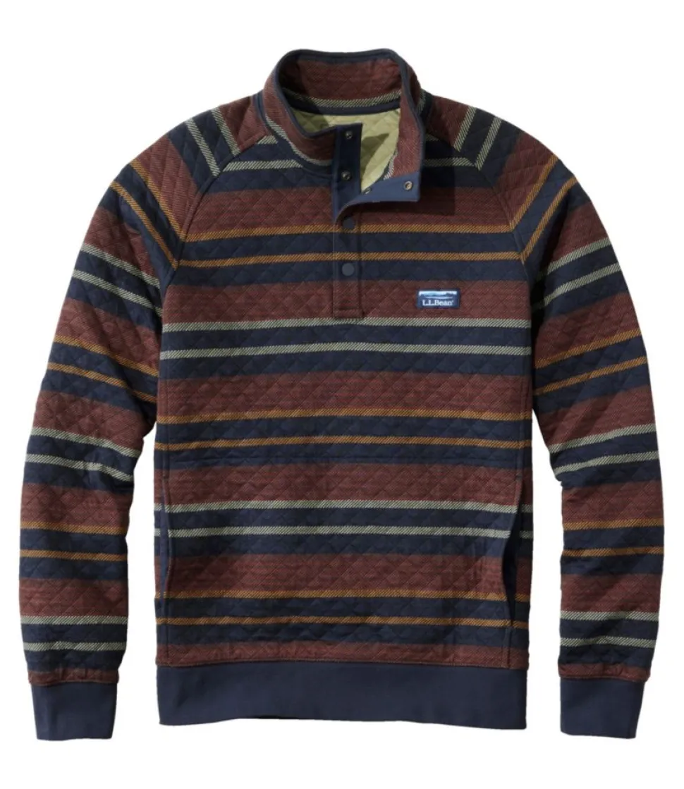Outlet L.L.Bean "Men's Quilted Sweatshirt, Mockneck, Stripe"