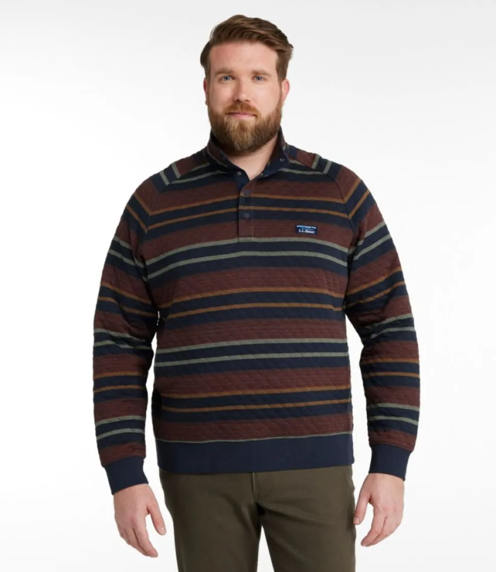 Outlet L.L.Bean "Men's Quilted Sweatshirt, Mockneck, Stripe"