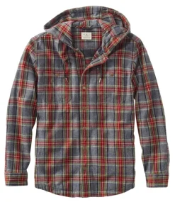 Discount L.L.Bean "Men's Scotch Plaid Flannel Hooded Shirt, Slightly Fitted"
