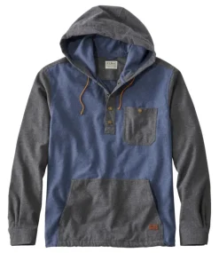 Outlet L.L.Bean "Men's Scotch Plaid Flannel Shirt, Anorak, Traditional Fit, Colorblock" Indigo