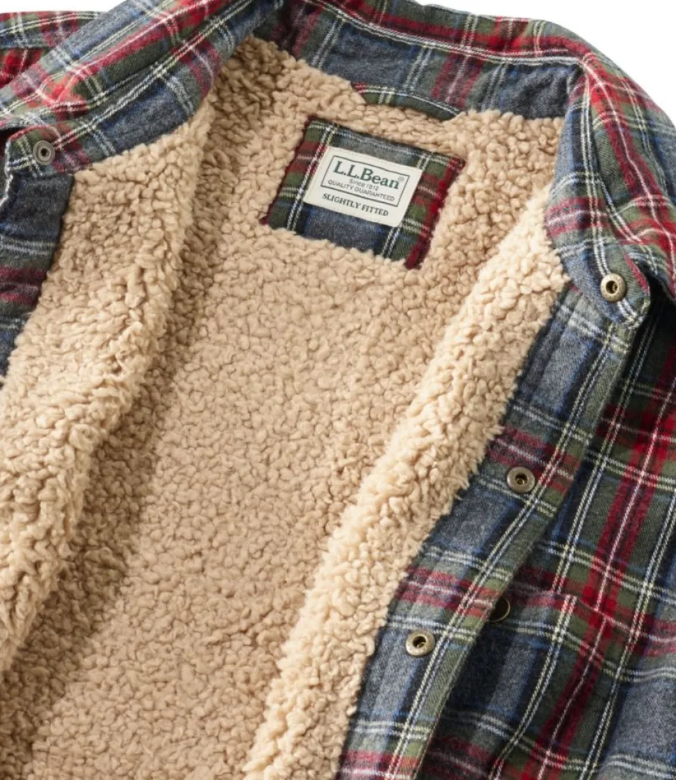 Hot L.L.Bean "Men's Sherpa-Lined Scotch Plaid Shirt, Slightly Fitted"
