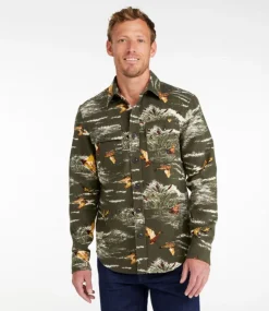 Discount L.L.Bean "Men's Signature 1933 Chamois Cloth Shirt, Slim Fit, Pattern"