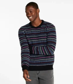 New L.L.Bean "Men's Signature Camp Merino Wool Crewneck Sweater, Pattern"