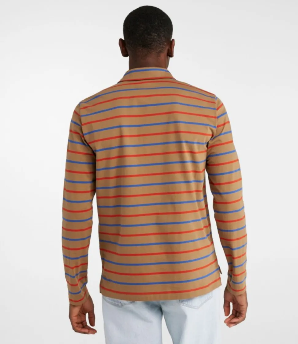 Shop L.L.Bean "Men's Signature Stonecoast Polo, Long-Sleeve, Stripe" WalnutStripe