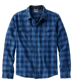 Sale L.L.Bean "Men's Signature Washed Indigo Shirt, Long-Sleeve"