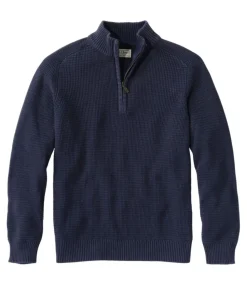 Flash Sale L.L.Bean "Men's Textured Washed Cotton Sweaters, Quarter-Zip"