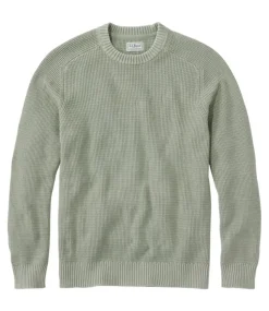 Fashion L.L.Bean "Men's Textured Washed Cotton Sweaters, Crewneck"