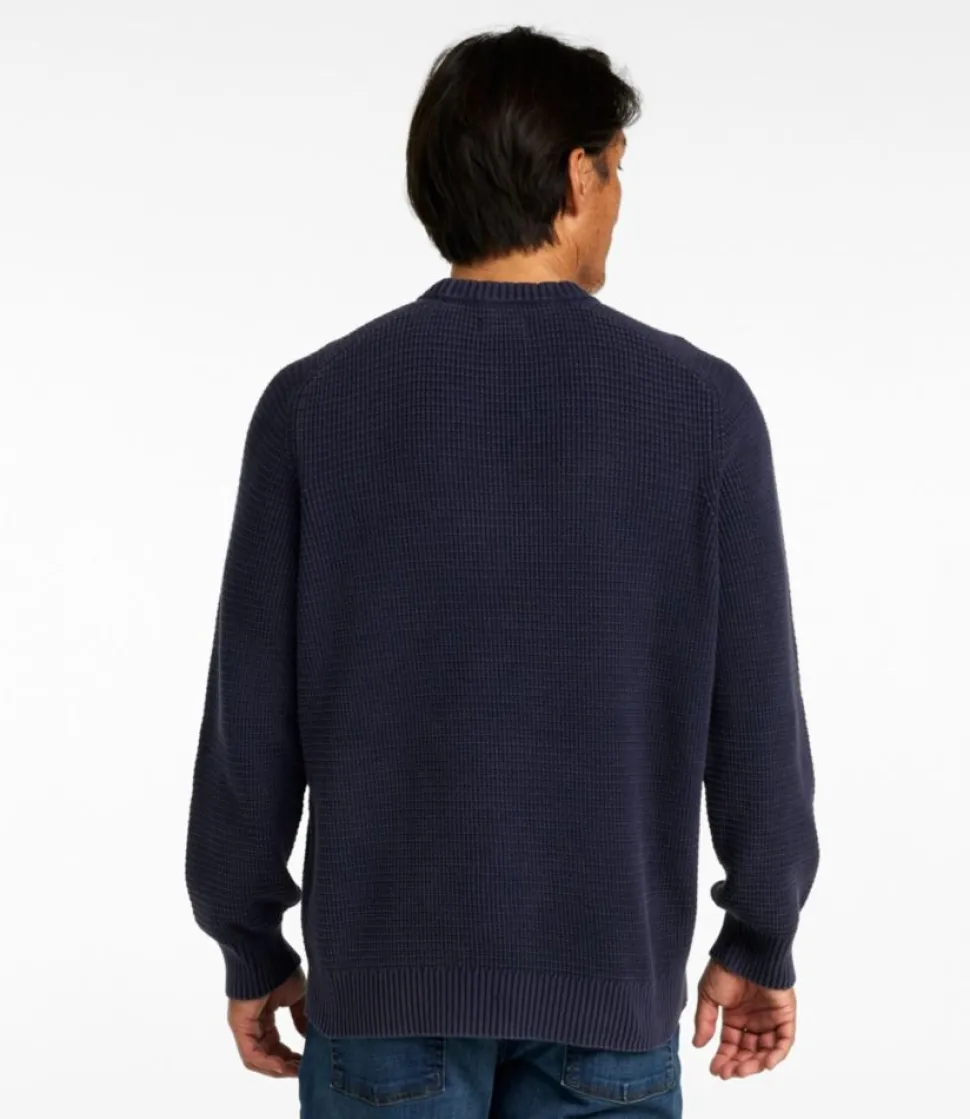 Fashion L.L.Bean "Men's Textured Washed Cotton Sweaters, Crewneck"
