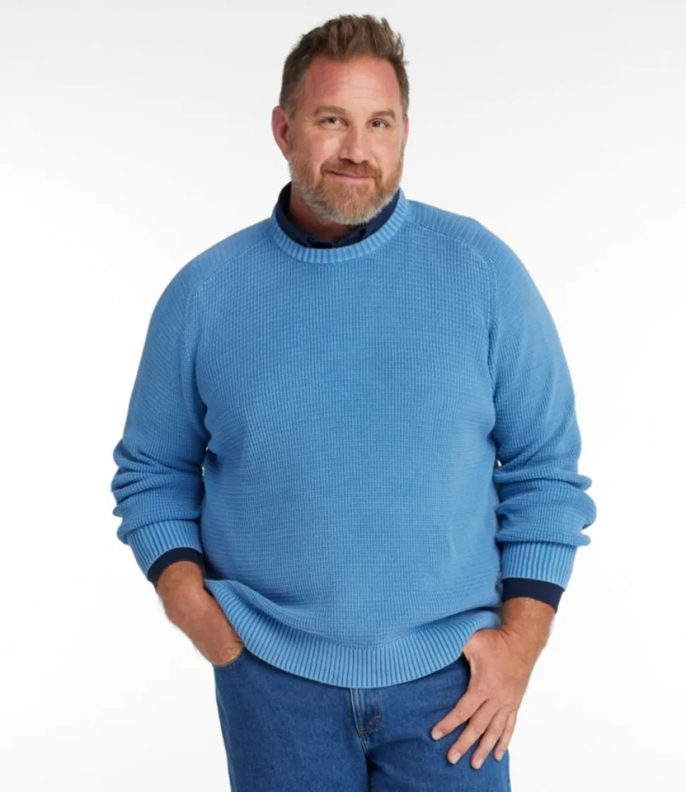 Fashion L.L.Bean "Men's Textured Washed Cotton Sweaters, Crewneck"