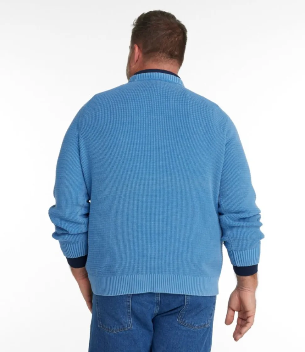 Fashion L.L.Bean "Men's Textured Washed Cotton Sweaters, Crewneck"