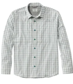 Fashion L.L.Bean "Men's Tropicwear Pro Stretch Shirt, Long-Sleeve Plaid" SeaPine