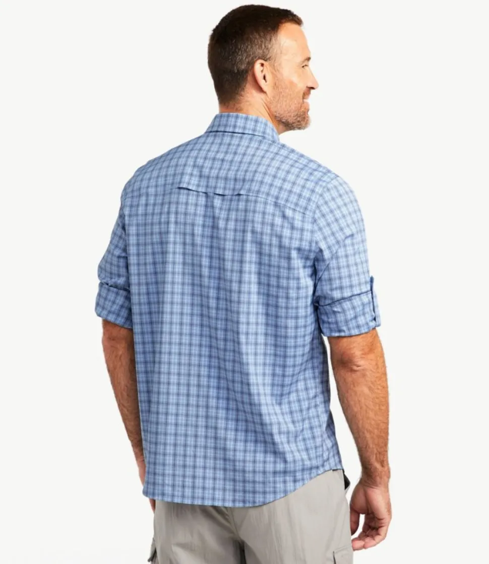 Fashion L.L.Bean "Men's Tropicwear Pro Stretch Shirt, Long-Sleeve Plaid" SeaPine